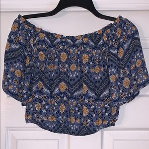 Boho off the shoulder crop top!